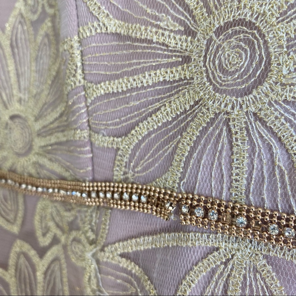 JS Collections Floral Embroidered Mesh Illusion Mermaid Gown - Picture 9 of 10
